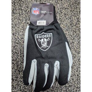 NFL Raiders Team Gloves Black & Gray
